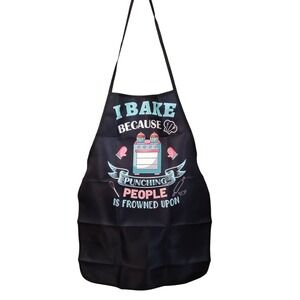 Funny Baking Apron Women I Bake‎ Because Punching People Is Frowned Upon